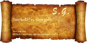 Serbán Gergő névjegykártya