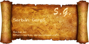 Serbán Gergő névjegykártya