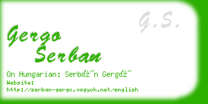 gergo serban business card